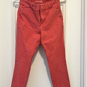 Old Navy coral Polka Dot Ankle Pants